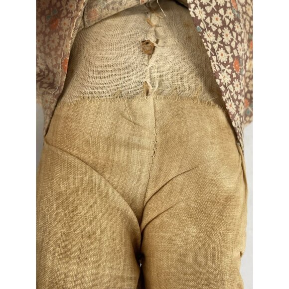 Antique Rabbit Bunny Floral Bloomer Dress red Eyes Straw Stuffed Mohair - Picture 11 of 15